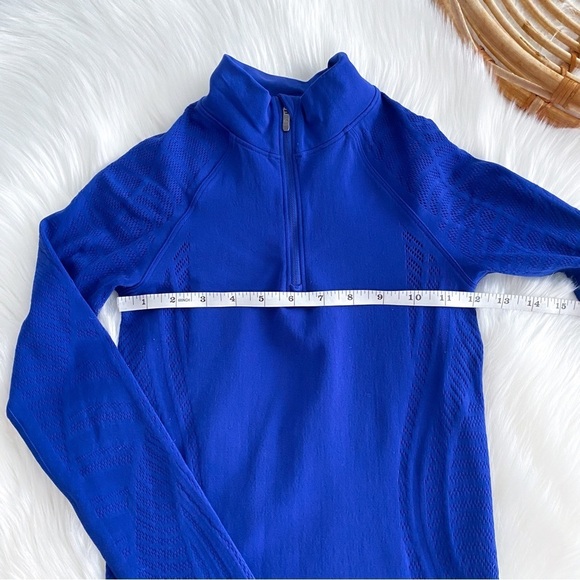 Lululemon Reveal 1/2 Zip Top Aurora Blue Laser Cut Long Sleeve Seamless - Picture 11 of 13